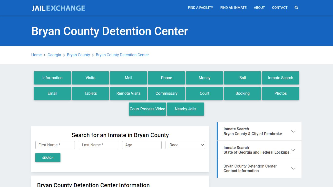 Bryan County Detention Center Roster Lookup, GA, Inmate Search